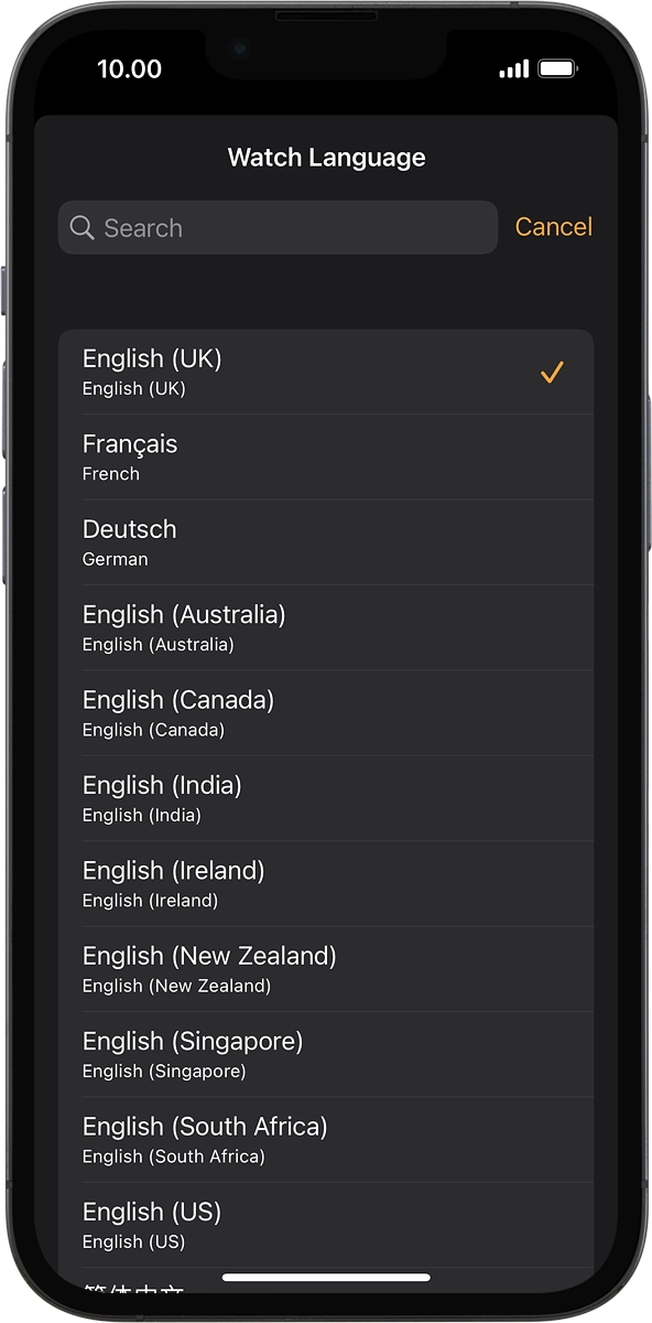 On your phone: Press the required language.