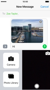 Press the send icon when you've finished your picture message.