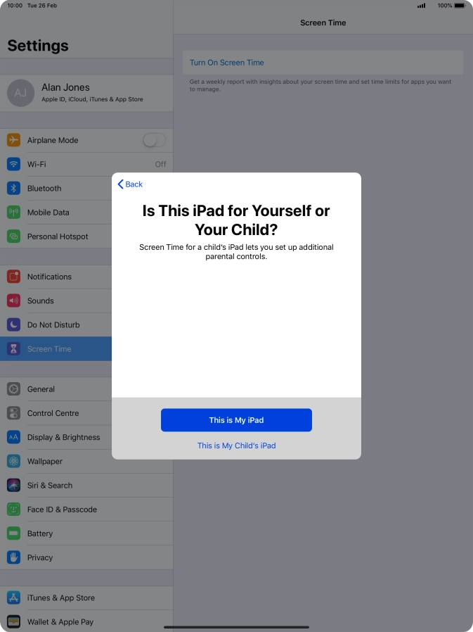 Press This is My iPad.
