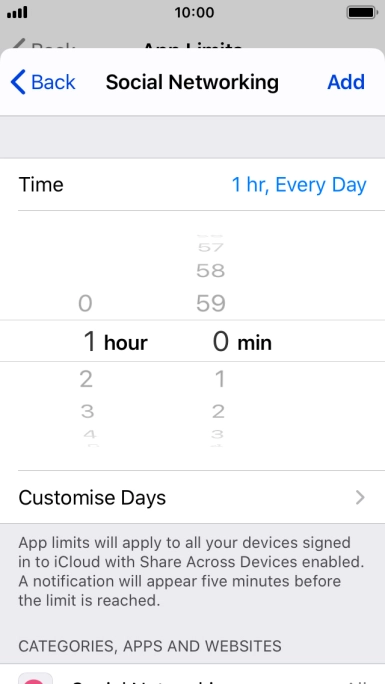 Press Customise Days.