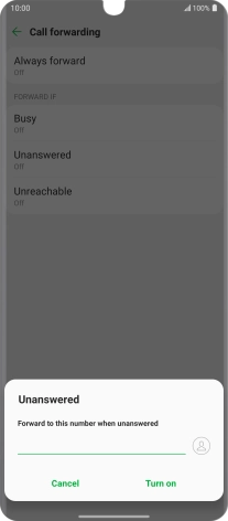 Key in +61414121121 and press Turn on.