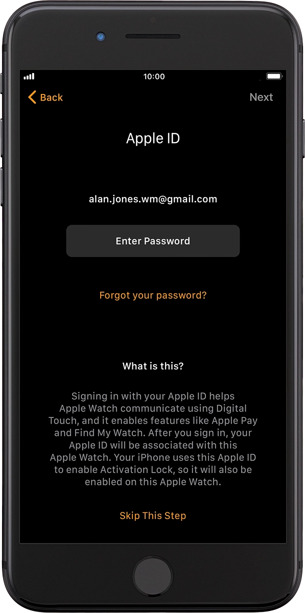 On your phone: Press Enter Password.