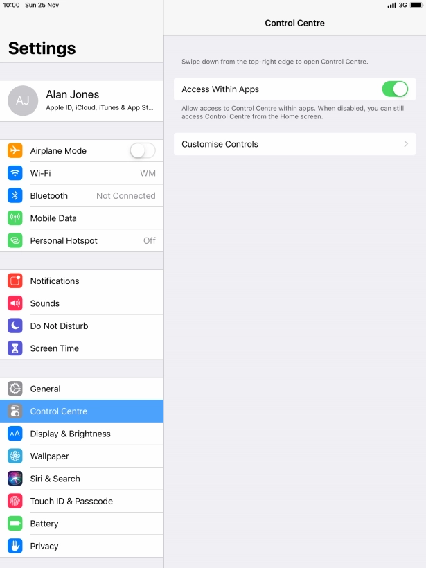Press the indicator next to 