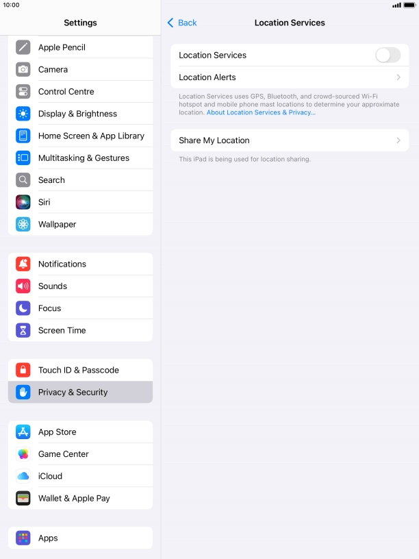 Press the indicator next to 