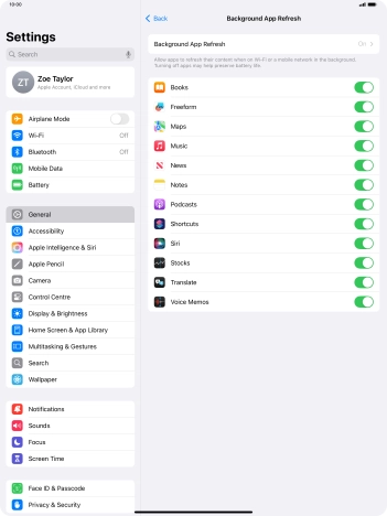 Press Background App Refresh.