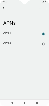 Press the field next to the data connection to activate it.