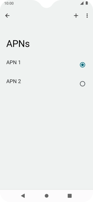 Press the field next to the data connection to activate it.