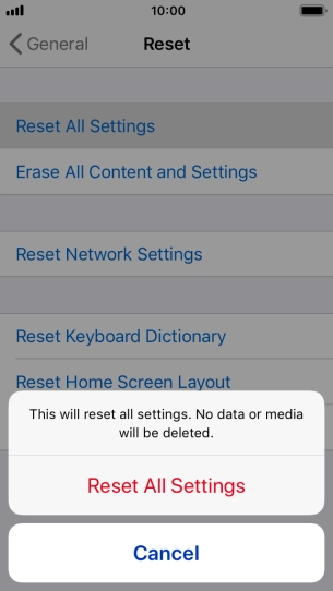 Press Reset All Settings.