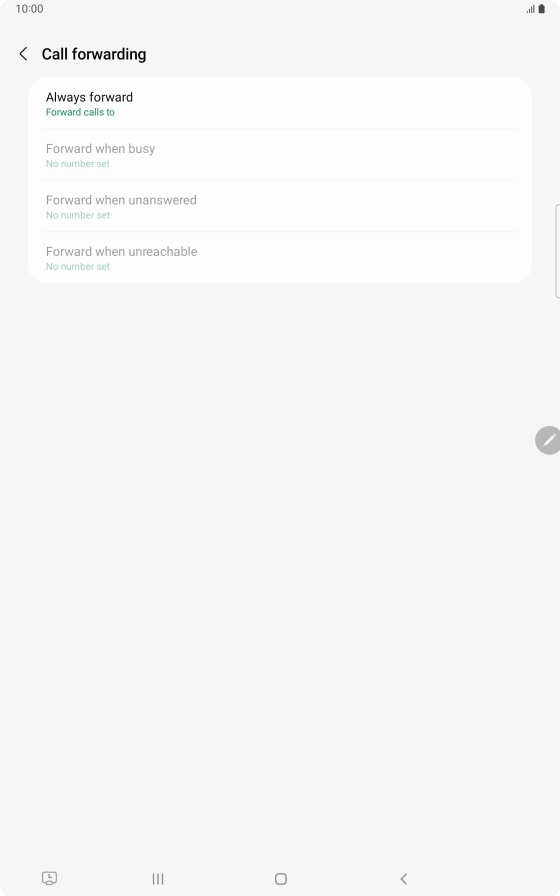 Press the required divert type. Press the required divert type.