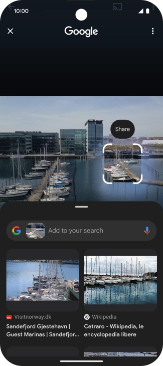 Follow the instructions on the screen to use the search results.