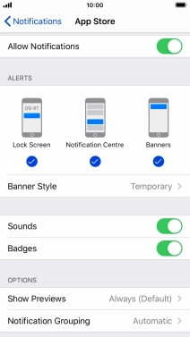 Press the indicator next to 