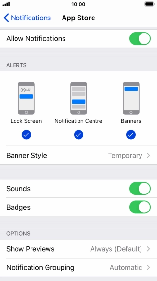Press the indicator next to 