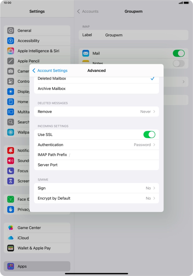 Press Authentication.