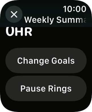 Follow the instructions on the screen to see an activity summary for the current week or to adjust the daily activity goal.