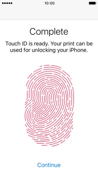 Press Continue. If you haven't previously selected a phone lock code, key in a code of your own choice twice.
