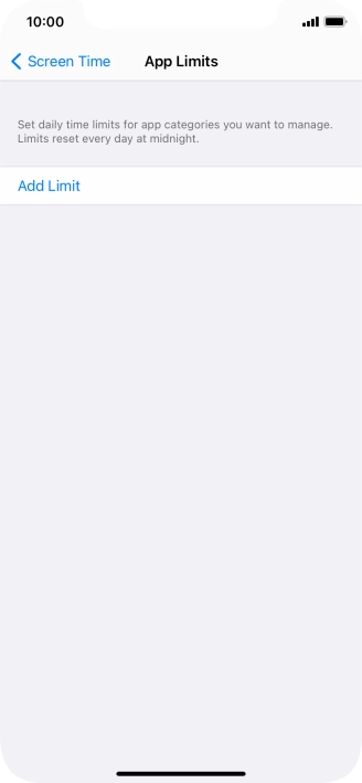 Press Add Limit.