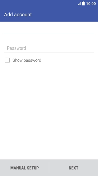 Press Password and key in the password for your email account.