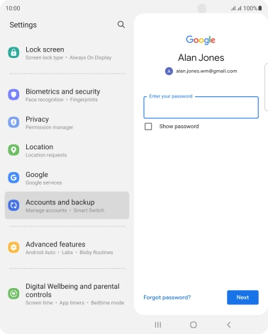 Press the field below 