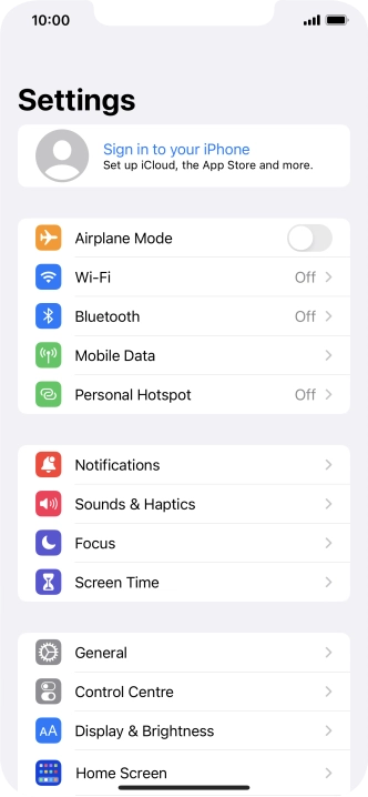 Press Sign in to your iPhone.