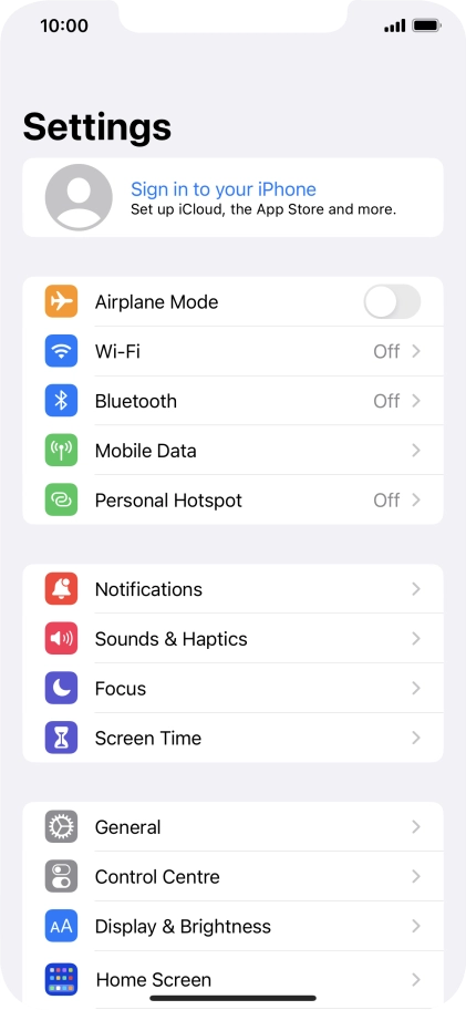 Press Sign in to your iPhone.