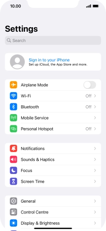 Press Sign in to your iPhone.
