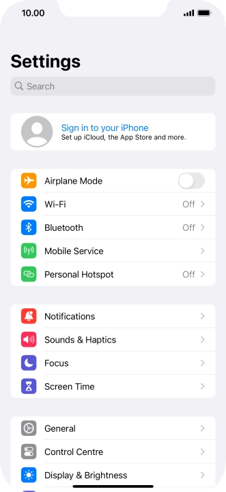 Press Sign in to your iPhone.