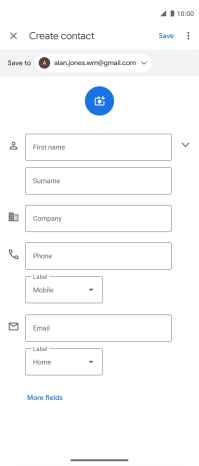 Press First name and key in the first name.