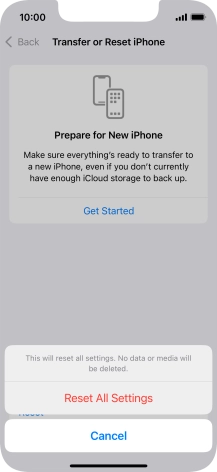 Press Reset All Settings.