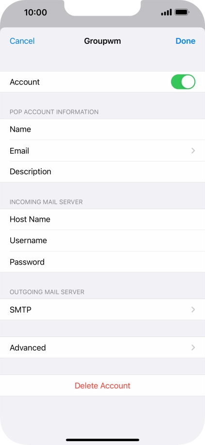 Press SMTP.