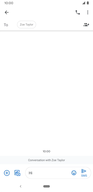 Press the send icon when you've finished your text message.