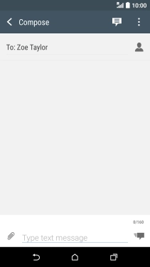 Press the text input field and write the text for your text message.