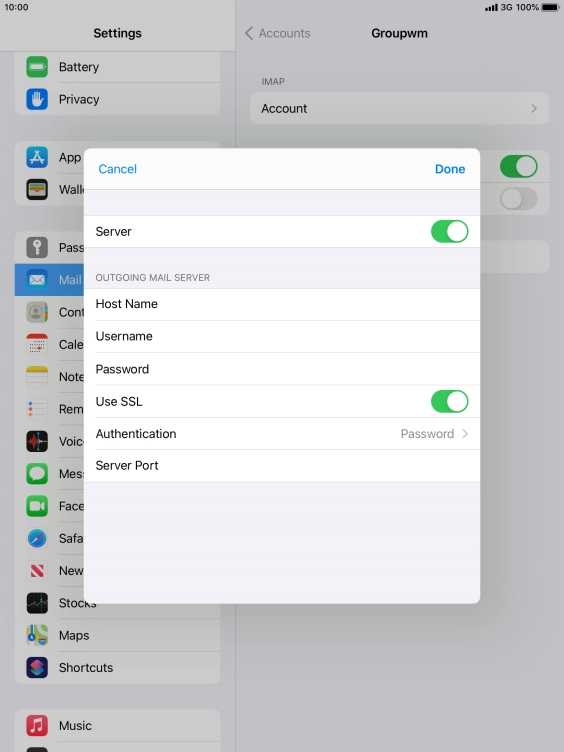 Press the indicator next to 