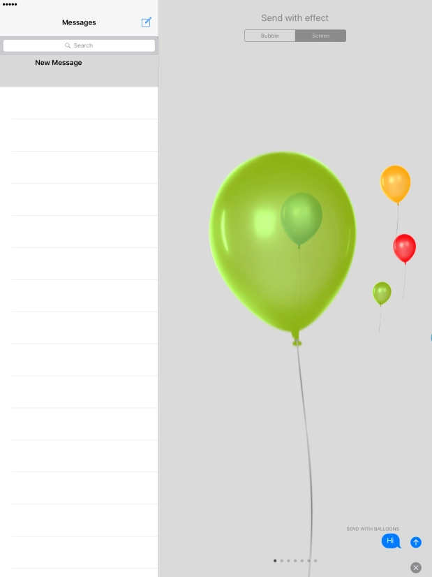 Press the send icon when you've selected the required effect for your iMessage.