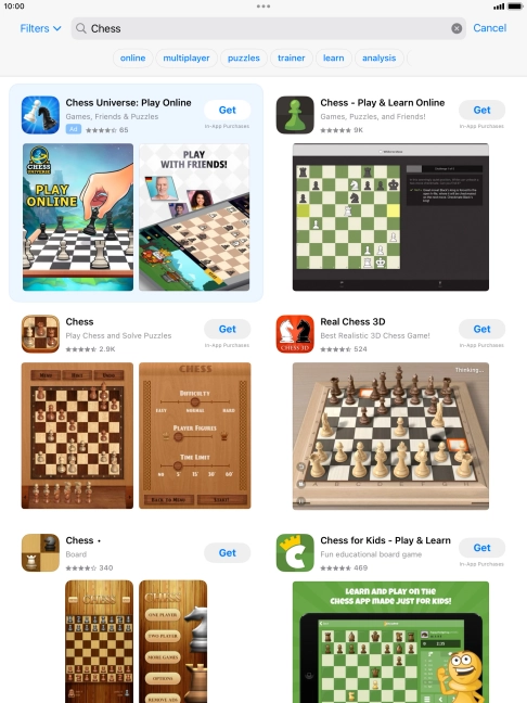 Press the required app. Press the required app.