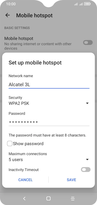 Press the field below 