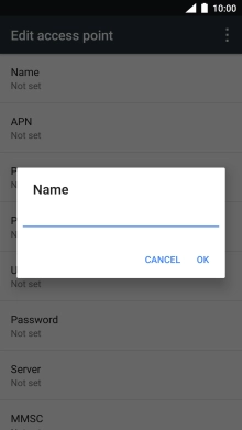 Key in Vodafone Internet and press OK.