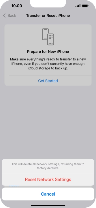 Press Reset Network Settings.