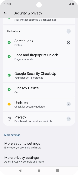 Press Screen lock and key in the phone lock code you created earlier.