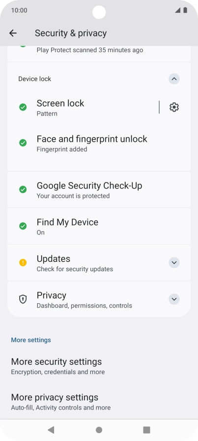Press Screen lock and key in the phone lock code you created earlier.