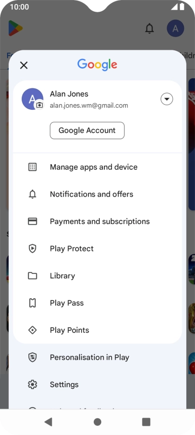 Press Manage apps and device.