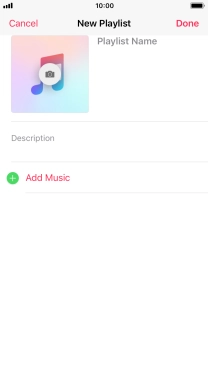 Press the text input field and key in a name for the playlist.