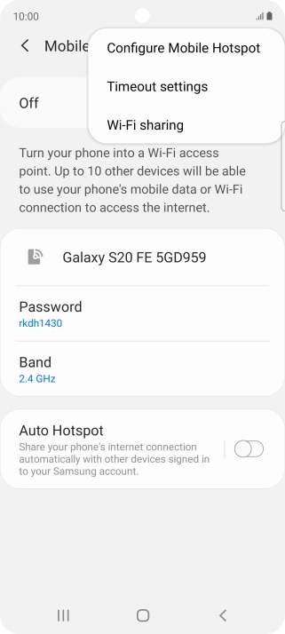 Press Configure Mobile Hotspot.