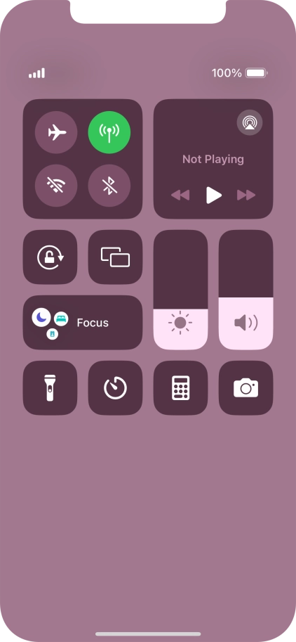 Press the flight mode icon to turn the function on or off.