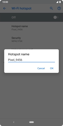 Key in the required Wi-Fi hotspot name and press OK.