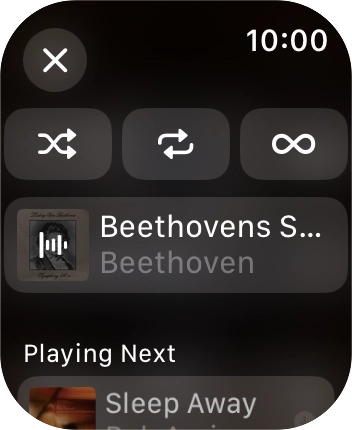 Press the shuffle icon to turn the function on or off. Press the shuffle icon to turn the function on or off.