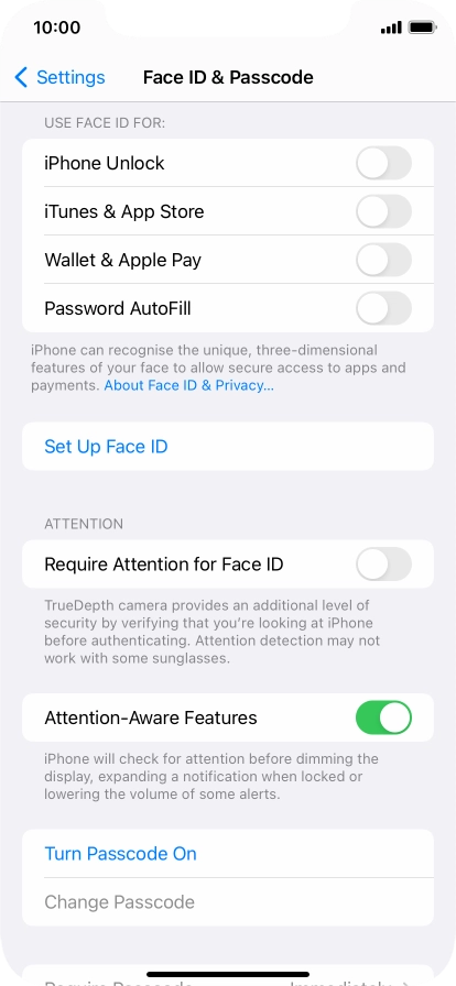 Press Set Up Face ID.