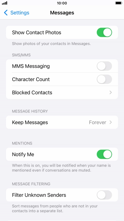 Press the indicator next to 