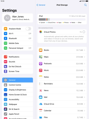 Press the required app.