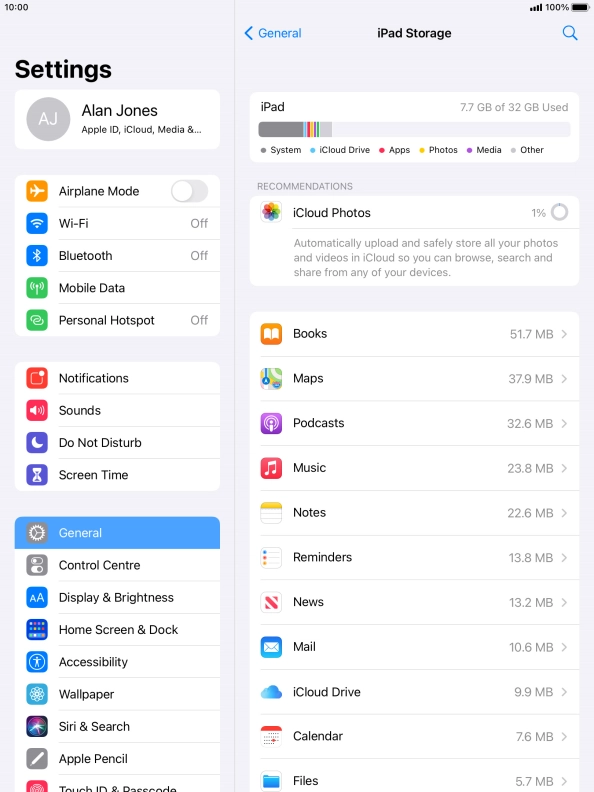 Press the required app.