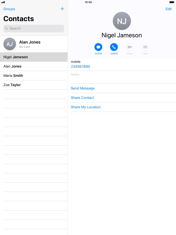 Press the new contact icon.